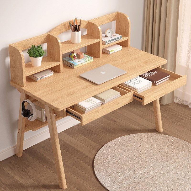书桌书架一体写字桌中小学生新款卧室家用儿童学习桌实木电脑桌子,住宅家具,电脑桌,淘宝优惠券,粉丝福利购,淘宝优惠卷
