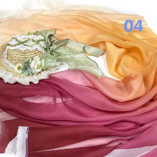 1M Rainbow Gradient Color Chiffon Fabric 30D Organza Tulle