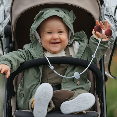 4 Pcs Toy Safety Straps Soft Silicone Teething Chain  Adjust