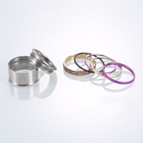 Koaem 5 Pieces Accessories Mix Aluminum and Copper Rings Wom