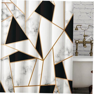 Modern Art Style Marble Luxury Shower Curtain Waterproof Hom