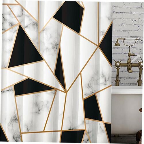 Modern Art Style Marble Luxury Shower Curtain Waterproof Hom