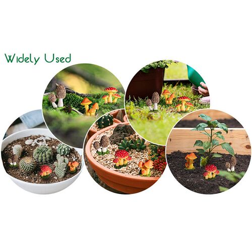 3Pcs Mini Garden Simulate Mushroom Ornament Decoration