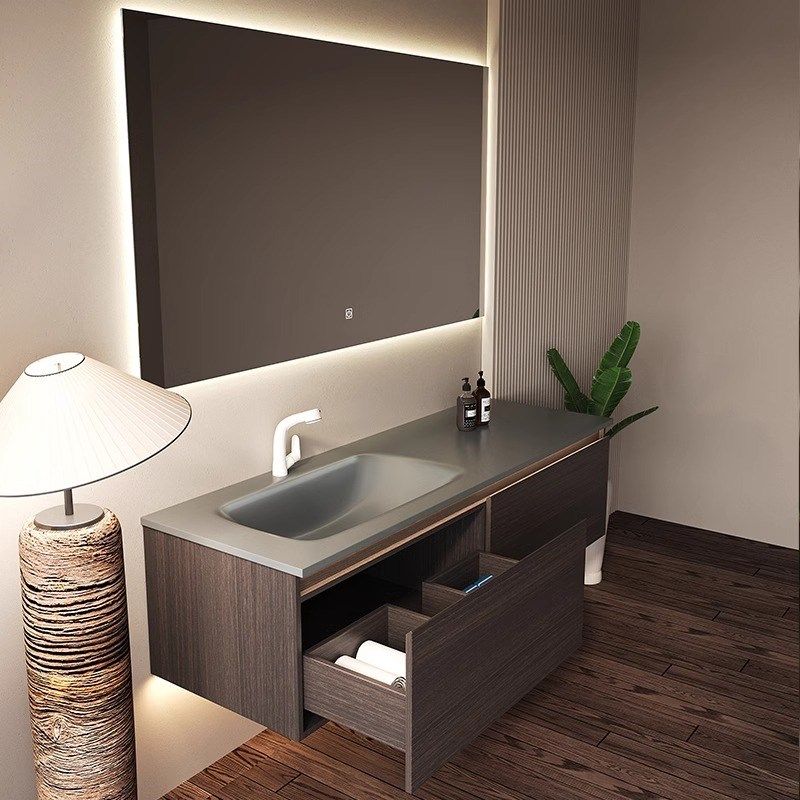 岩板热弯一体盆浴室柜中古风卫生间洗漱台洗手池洗脸盆柜定制,家装主材,浴室柜组合,淘宝优惠券,粉丝福利购,淘宝优惠卷