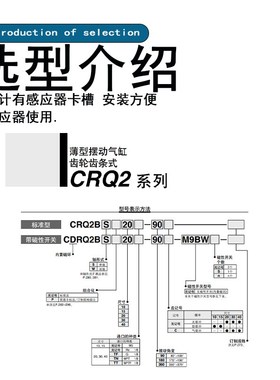 CRQ2B摆台旋转气缸/RQ2BS10/15/20/30/-90-1-30度C气缓冲
