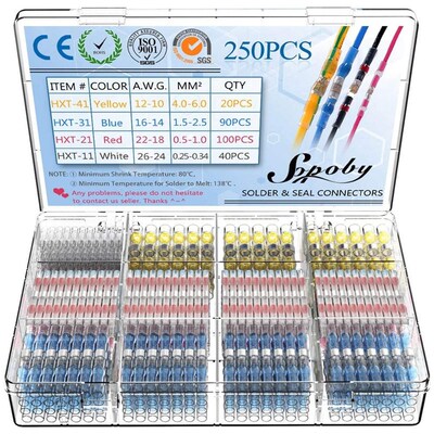 250/100Pcs Solder Seal Wire Connectors - Heat Shrink Solder
