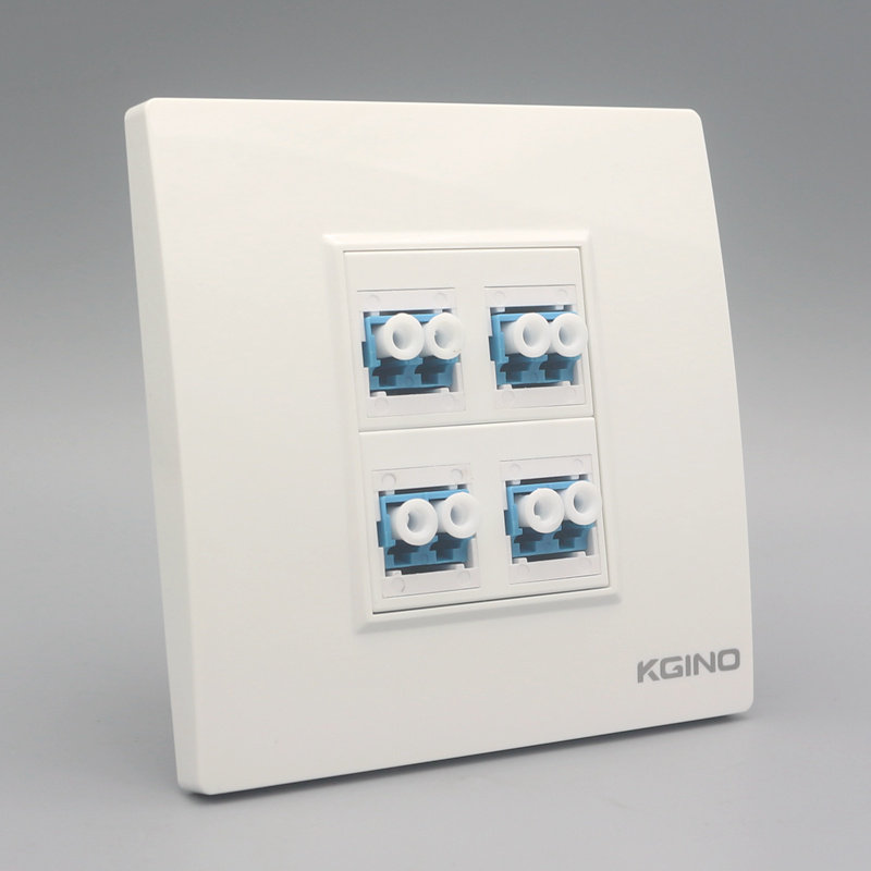 8型四口光纤面板 含LC法兰盘耦合器位光钎网线宽带网络电脑插座