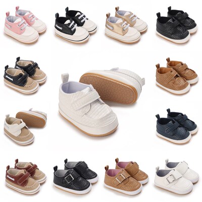 Newborn Baptist Shoes Baby Boy Shoes Classic Leather Rubber