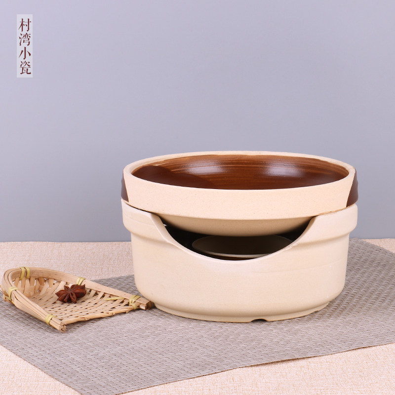 商用耐高温锂瓷锅具酒精炉子小火锅餐厅锅仔餐饮用具可明火带木盖
