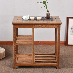明式红木家具餐边柜 鸡翅木茶水柜 仿古小茶几架 电磁炉边桌边几
