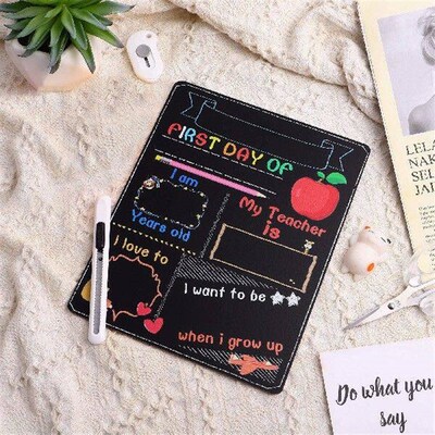 First Day School Chalkboard Printing Black Student Color