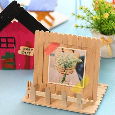 50 Wooden Lollipop Popsicle Sticks Party Kids Crafts Ice Cr