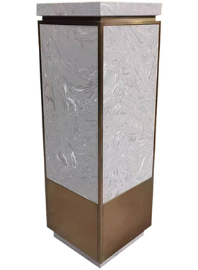 云多拉灰大理石雕塑台酒店售楼中心别墅石材墩子摆件底座台展示台