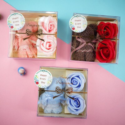 Festival Gift Towel Bear Gift Box Teachers Day Gift Soap Fl