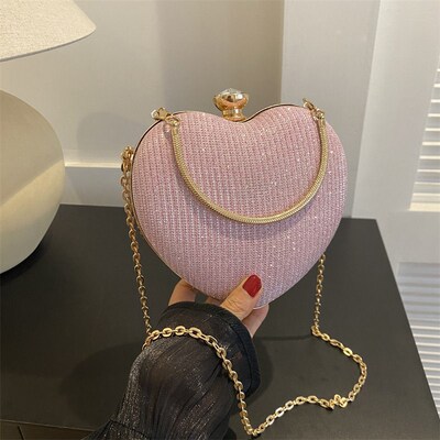 Dinner Party Bag, High-end Texture, Cute Little Heart Bag, W