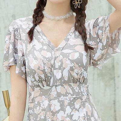 Swimwear Conservative Fashion Floral Flesh Covering Slim-fit