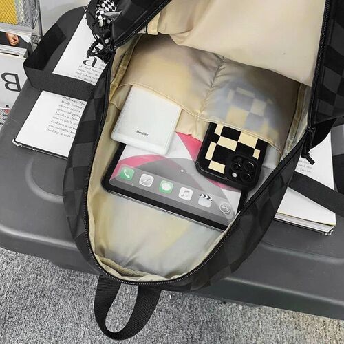 Women Plaid Leisure School Bag Girl Travel Laptop Student Ba