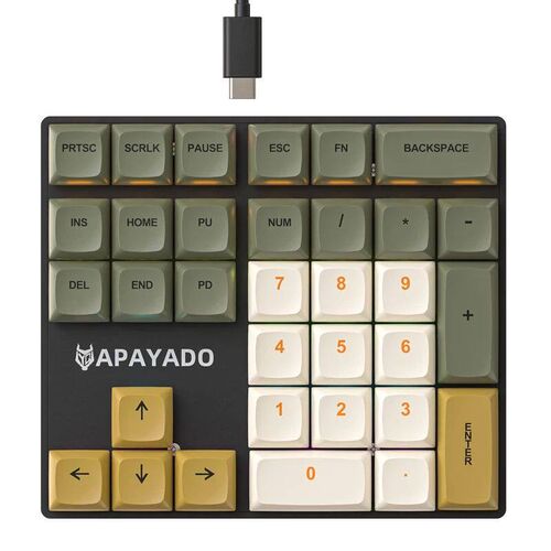 33 Key Wired Mechanical Numeric Keypad with Multi-color Ligh