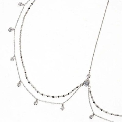 XSBODY Fashion Boho Crystal Head Chain Wedding Hair Accessor