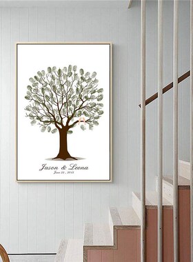 Personalized Wedding Guest Book Fingerprint ree  Wall Art Po