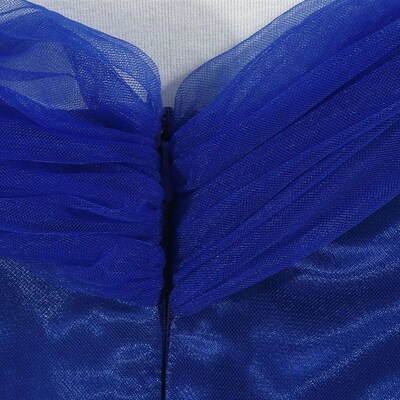 Deluxe Sapphire Mesh Ball Gown Toddler Girls Off Shoulder El
