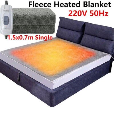 220V Security Plush Electric Blanket Bed Single Fleece