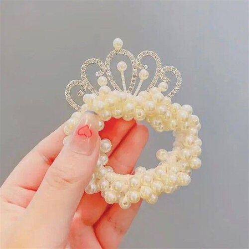 Hair Bands Fashion Pearl Beads Crown Princess Elastic For