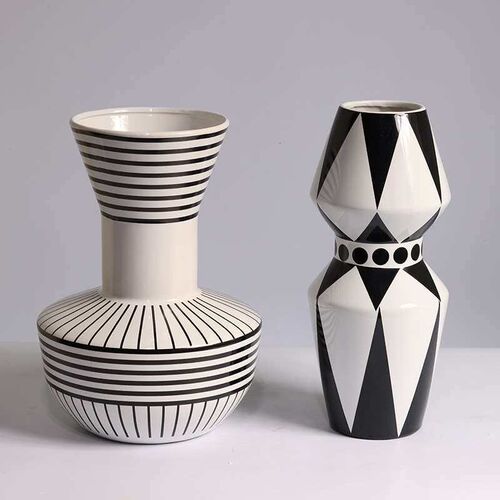 Modern Simple Nordic Style Minimalist Black and White Stripe