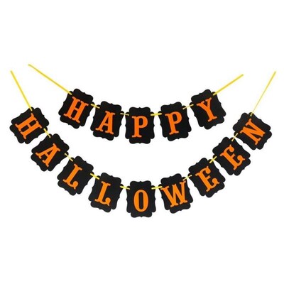 速发Halloween Flag Parrty decoration Paper Dovetail Letter F