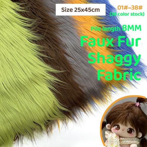 25x45cm 8cm Pile  Faux Fur Fabric For Patchwork Sewing Mater