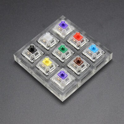 9 key Cherry Gateron Green Clear White Gray Clear Zealio Pur