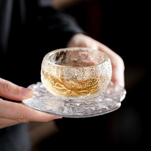 90ml水晶禅定杯茶杯主人杯单杯茶具加厚玻璃品茗琉璃杯高档不烫手