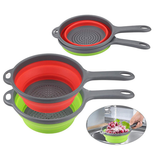 Foldable Silicone Colander Fruit Vegetable Washing Basket St