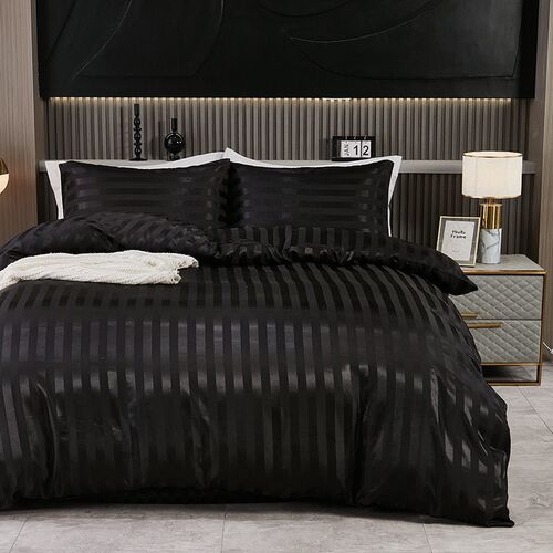 Shein/temu/satin Imitation Silk Satin Three-piece Duvet Ver