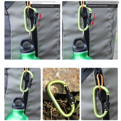 5 PCS Tactical Carabiner Tourist Carabin Clip Keys Keychain