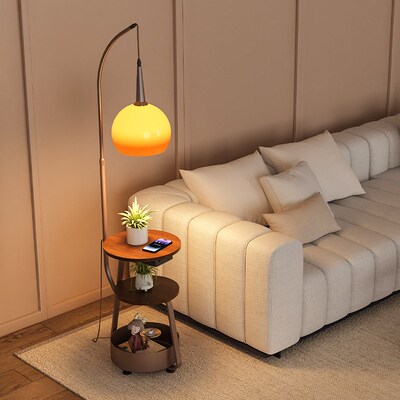 Floor lamp, living room sofa, coffee table, fishing light