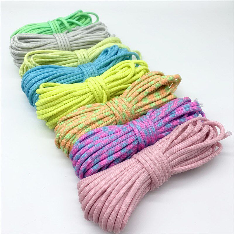 5Yards 4mm Luminous Parachute Cord Rope Lanyard Rope Mil Spe - 实物图