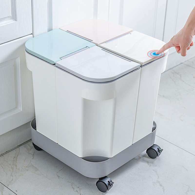 创意四分类垃圾桶 家用按压式垃圾收纳桶 带轮子分类垃圾桶,3C数码配件,其它配件,淘宝优惠券,粉丝福利购,淘宝优惠卷