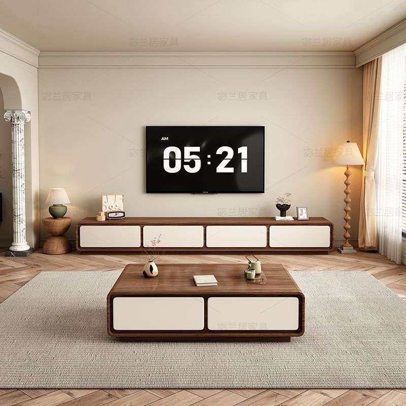 2025新款纯实木电视柜简约现代茶几组合奶油风白大户型极简风客厅,3C数码配件,其它配件,淘宝优惠券,粉丝福利购,淘宝优惠卷