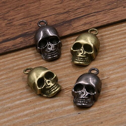 10Pcs 11*20mm 3 Color Skull Ghost Head Charms Halloween Pend