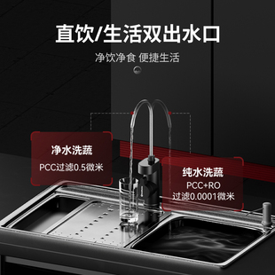 瑞迪生厨下净饮机反渗透家用直饮陶氏过滤母婴杀菌净水饮水机0G