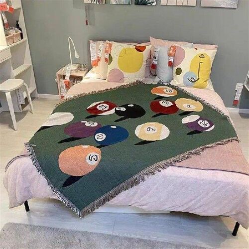 Billiards Knitted Blanket Throws Sofa Bedspread Casual