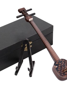 箜篌摆件迷你中阮月琴琵琶班卓琴模型传统民乐库姆孜模型摆件竹笛