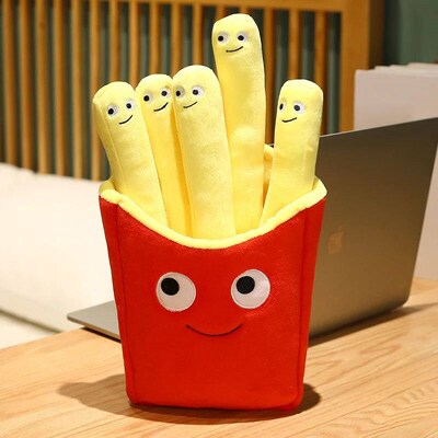 Emotional Support Smile French Fries Plush Stuffed Toy, Plus