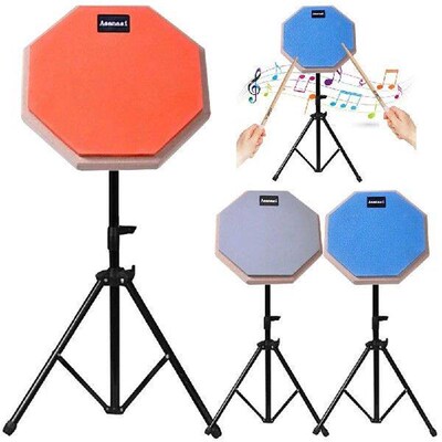 8 Inch Rubber Wooden Drum Practice Pad with Adjustable