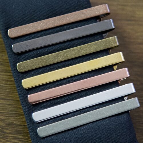 New Simple Fashion Style Tie Clip for Men Metal Tone Simple