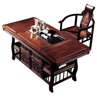 红木家具茶桌阔叶黄檀印尼酸枝 黑酸枝东非酸枝茶桌椅11