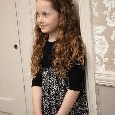 Maxi Dress Baby Ribbed Top Soft Floral Girls Dress Cotton Fa
