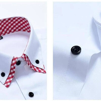Quality Diamond Men Short Sleeve Shirt Button White Formal S