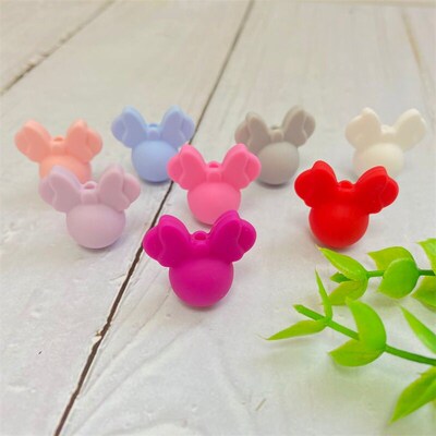 10pcs/lot Silicone Teethers Minnie shape Beads Food Grade Mo